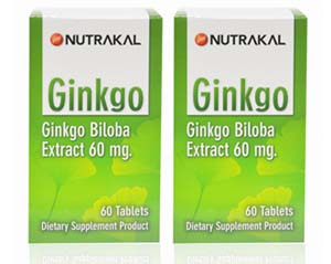 รูปภาพของ Nutrakal Ginkgo นูทราแคล สารสกัดใบแป๊ะก๊วย 60มก. (2กล่องx60เม็ด) 120เม็ด